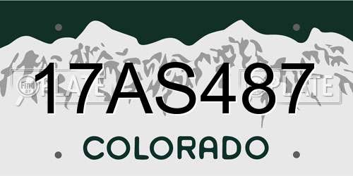 17AS487 Colorado License Plate