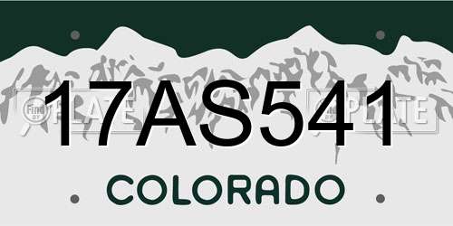 17AS541 Colorado License Plate