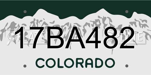 17BA482 Colorado License Plate