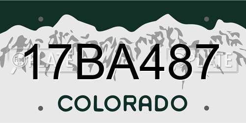 17BA487 Colorado License Plate