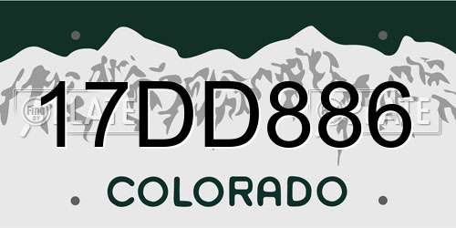 17DD886 Colorado License Plate