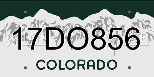 17DO856 Colorado License Plate