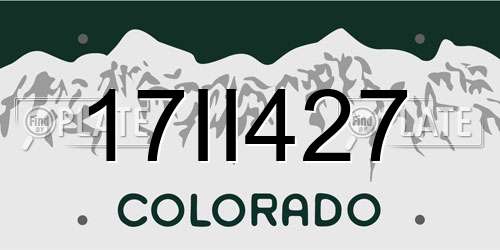 17II427 Colorado License Plate