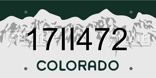 17II472 Colorado License Plate