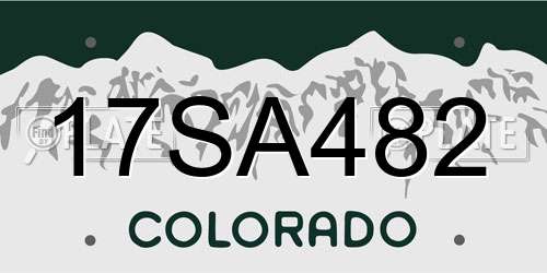17SA482 Colorado License Plate