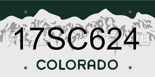 17SC624 Colorado License Plate