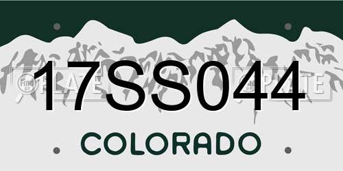 17SS044 Colorado License Plate