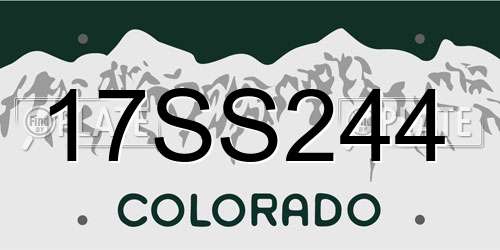 17SS244 Colorado License Plate