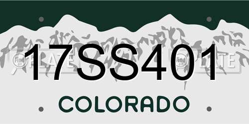 17SS401 Colorado License Plate