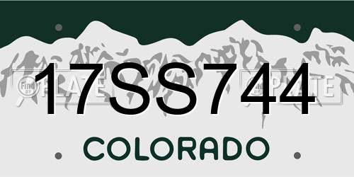 17SS744 Colorado License Plate