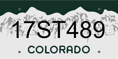 17ST489 Colorado License Plate