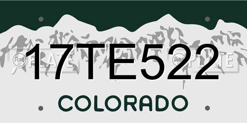17TE522 Colorado License Plate