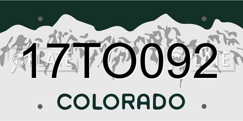 17TO092 Colorado License Plate