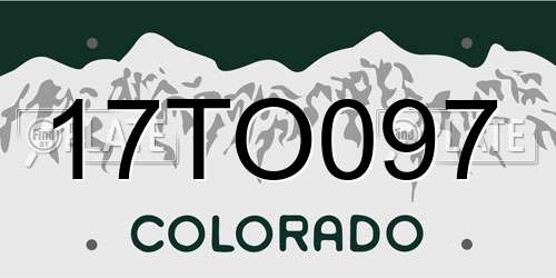 17TO097 Colorado License Plate