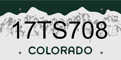 17TS708 Colorado License Plate