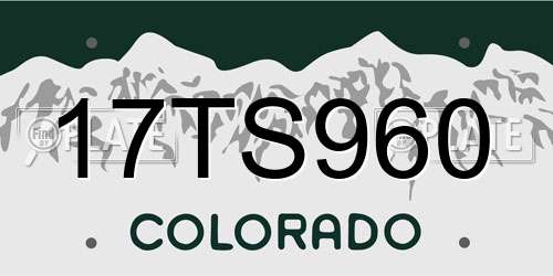 17TS960 Colorado License Plate