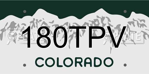 180TPV Colorado License Plate
