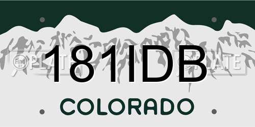 181IDB Colorado License Plate