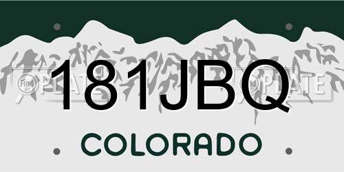 181JBQ Colorado License Plate