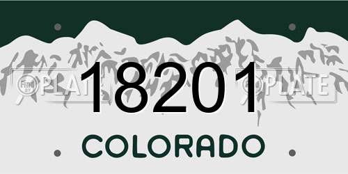 18201 Colorado License Plate