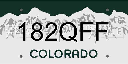 182QFF Colorado License Plate