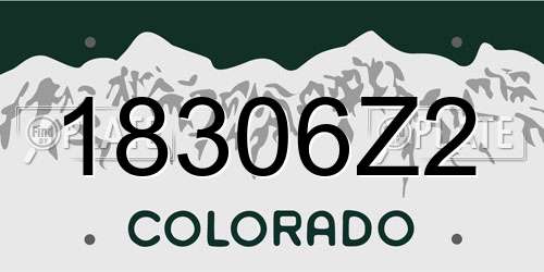 18306Z2 Colorado License Plate