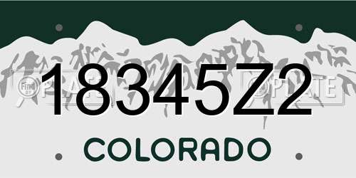 18345Z2 Colorado License Plate