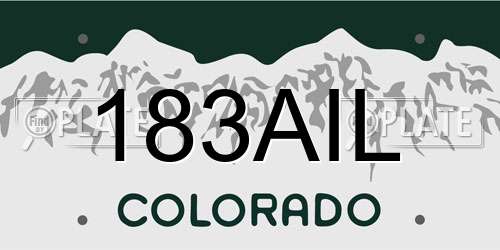 183AIL Colorado License Plate