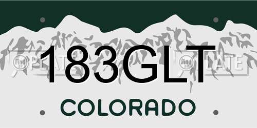 183GLT Colorado License Plate