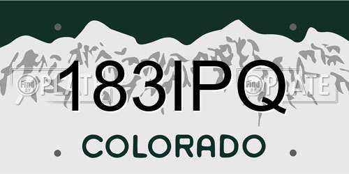183IPQ Colorado License Plate