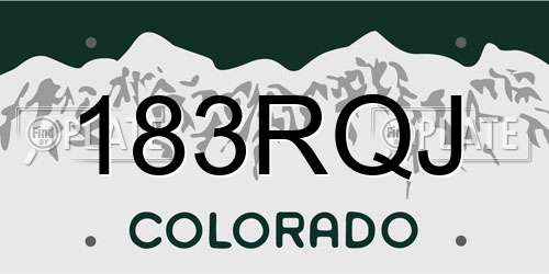 183RQJ Colorado License Plate
