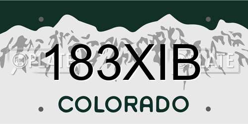 183XIB Colorado License Plate