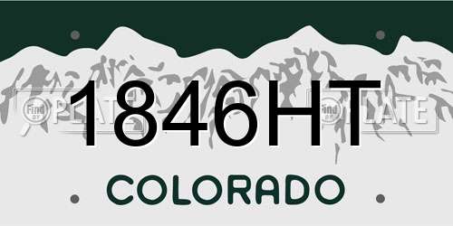 1846HT Colorado License Plate