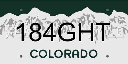 184GHT Colorado License Plate