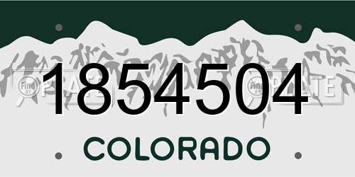1854504 Colorado License Plate