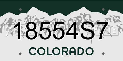 18554S7 Colorado License Plate