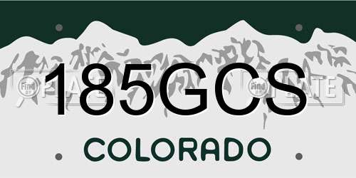 185GCS Colorado License Plate