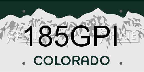 185GPI Colorado License Plate