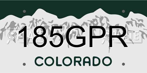 185GPR Colorado License Plate