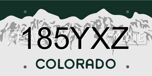185YXZ Colorado License Plate