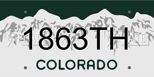 1863TH Colorado License Plate