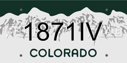 1871IV Colorado License Plate