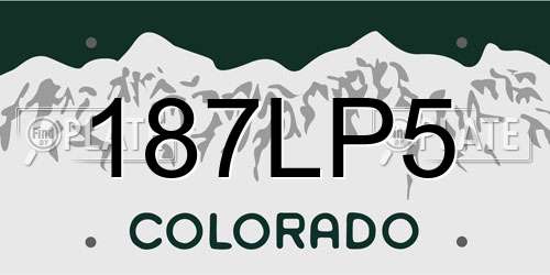 187LP5 Colorado License Plate