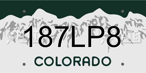 187LP8 Colorado License Plate