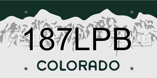 187LPB Colorado License Plate