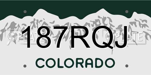 187RQJ Colorado License Plate