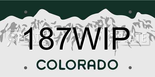 187WIP Colorado License Plate