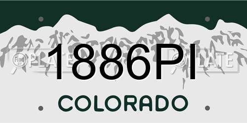 1886PI Colorado License Plate