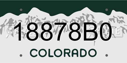 18878B0 Colorado License Plate