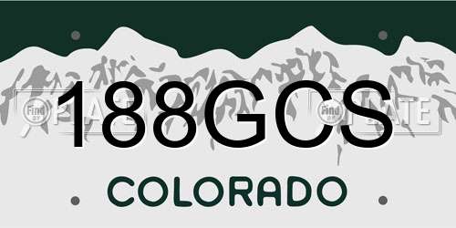 188GCS Colorado License Plate